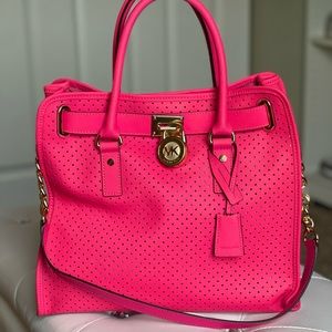 Michael Kors Summer 2013 Large Hamilton Tote Perforated Pink